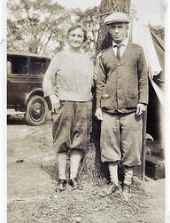 Anna Duker and Louis Zwart, c1930, drove to Montauk Point from their home in Queens, NY