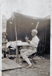 Anna Duker and Louis Zwart, c1930, enjoy camping in Montauk Point, NY, emigrated to America from Holland