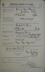 Death Certificate for Jensine Eline Clausen, 1929 Rønne, Bornholm, Denmark