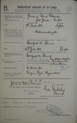 Death Certificate for Jensine Eline Clausen, 1929 Rønne, Bornholm, Denmark