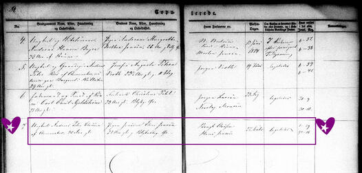 Marriage Record of Andreas Clausen and Jensine Jensen